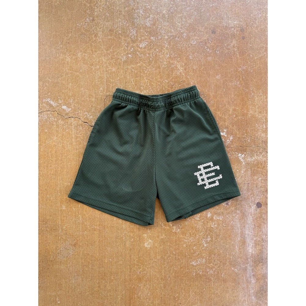 Eric Emanuel Mesh Basketball Forest Olive Green Shorts Streetwear XS Small